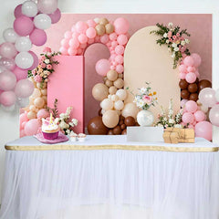 Lofaris Pink Beige Ballonbogen Brett Hochzeit Hintergrund Blumen Boho Party Fotografie