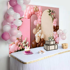 Lofaris Pink Beige Ballonbogen Brett Hochzeit Hintergrund Blumen Boho Party Fotografie