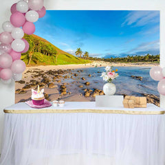 Lofaris Tropische Insel Strand Ozean Landschaft Hintergrund Palmen Sommerurlaub Fotografie