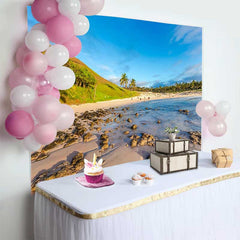 Lofaris Tropische Insel Strand Ozean Landschaft Hintergrund Palmen Sommerurlaub Fotografie