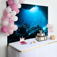 Lofaris Ozean Unterwasserhöhle Landschaft Hintergrund Tiefseefisch Marine Party Dekoration