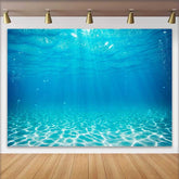 Lofaris Tropisches Blaues Ozeanwasser Fotohintergrund Sonniger Sandboden Unterwasser Blasen