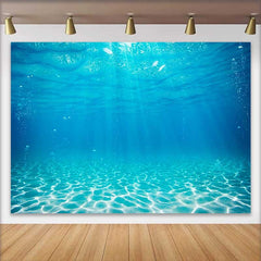 Lofaris Tropisches Blaues Ozeanwasser Fotohintergrund Sonniger Sandboden Unterwasser Blasen