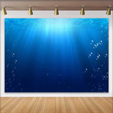 Lofaris Tiefblaues Meer Sonnenstrahlen Fotohintergrund Unterwasser Blasen Dunkles Wasser