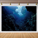Lofaris Tiefblaue Unterwasserhöhle Naturlandschaft Hintergrund Korallenriff
