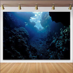 Lofaris Tiefblaue Unterwasserhöhle Naturlandschaft Hintergrund Korallenriff