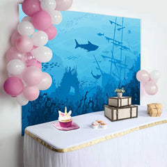 Lofaris Blauer Ozean Unterwasserwelt Hintergrund Haie Rochen Versunkenes Schiff