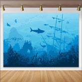 Lofaris Blauer Ozean Unterwasserwelt Hintergrund Haie Rochen Versunkenes Schiff
