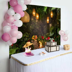 Lofaris Wilder Dschungel Tropischer Geburtstag Cake Smash Hintergrund Safari Party