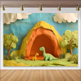 Lofaris Entzückende Papierkunst Dinosaurier Geburtstag Hintergrund Prähistorische Höhle