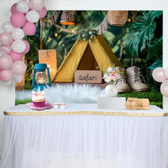 Lofaris Safari Dschungel Zelt Geburtstag Cake Smash Hintergrund Wild One Abenteuer