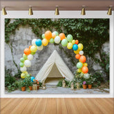 Lofaris Lebendiger Ballonbogen Tipi Zelt Geburtstag Hintergrund Outdoor Rustikal