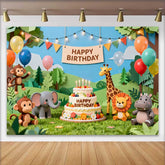 Lofaris Papierschnitt Dschungel Safari Tiere Geburtstag Fotohintergrund Wild One Thema Torte Party Deko