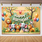 Lofaris Süße Safari Dschungel Tiere Happy Birthday Fotohintergrund Bunte Wild One Party Dekoration