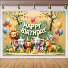 Lofaris Süße Safari Dschungel Tiere Happy Birthday Fotohintergrund Bunte Wild One Party Dekoration