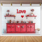 Lofaris Roter Liebes-Hintergrund mit Herz-Dekoration, Fotokulisse für Valentinstagsfeiern, romantische Candybar