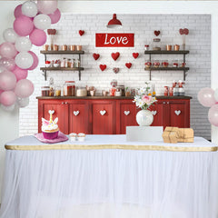 Lofaris Roter Liebes-Hintergrund mit Herzen, Fotokulisse für Valentinstagsfeiern, romantische Candybar