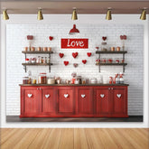 Lofaris Roter Liebes-Hintergrund mit Herzen, Fotokulisse für Valentinstagsfeiern, romantische Candybar