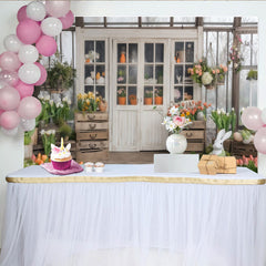 Lofaris Rustikaler Frühlingsblumen Osterhase und Eier Osterhintergrund, für Fotostudio und Frühlingspartys, Fotografie-Requisiten