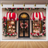 Lofaris Romantischer Blumenhintergrund mit Torten, Fotokulisse für Valentinstagsfeiern, Bäckerei-Dekoration