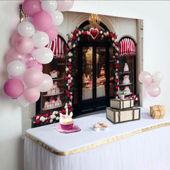 Lofaris Eleganter Rot-Rosa-Rosen-Herz-Partyhintergrund, für Valentinstag, Hochzeiten und Jubiläen, festliche Fotokulisse