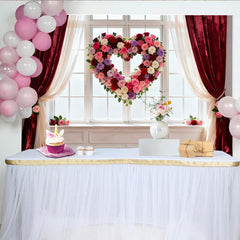Lofaris Rote Rosa Weiße Lila Rosen Herz Blumen Fenster Partyhintergrund, für Valentinstag Hochzeiten Jubiläen