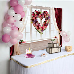 Lofaris Rote Rosa Weiße Lila Rosen Herz Blumen Fenster Partyhintergrund, für Valentinstag Hochzeiten Jubiläen