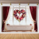 Lofaris Rote Rosa Weiße Lila Rosen Herz Blumen Fenster Partyhintergrund, für Valentinstag Hochzeiten Jubiläen