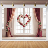 Lofaris Romantischer Herz-Rosen-Partyhintergrund in Rosa und Rot, für Valentinstag und Hochzeiten, elegante Fotokulisse