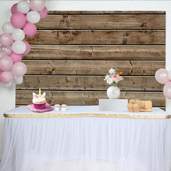Lofaris Rustikaler Holzplanken-Partyhintergrund, natürlicher brauner Texturhintergrund für vielseitige Fotoshootings, Eventdekoration