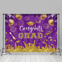 Lila Gold Funkeln Luftballons Streifen Grad Hintergrund