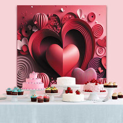 Lofaris 3D Papier Herz Hintergrund Rote Wirbel Valentinstag