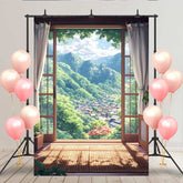 Lofaris Japanisches Interieur Hintergrund Tatami Schiebetür Berge