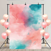 Lofaris Aquarell Spritzer Hintergrund Rosa Petrol Abstrakt