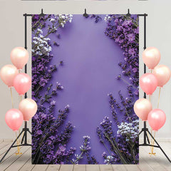 Lofaris Lavendel Flat Lay Hintergrund Lila Blumenmuster