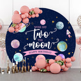 Aus Zwei Der Mond Galaxis Runden 2 Geburtstag Hintergrund