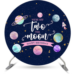 Aus Zwei Der Mond Galaxis Runden 2 Geburtstag Hintergrund