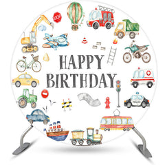 Runden Verschieden Transport Weiß Geburtstag Hintergrund