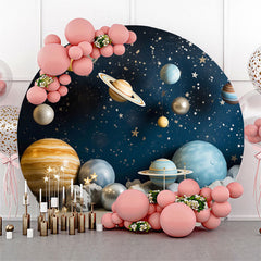 Blau Stern Nacht Galaxis Runden Geburtstag Party Hintergrund