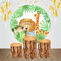 Monstera Stumpf Safari Runden Baby Dusche Hintergrund Bausatz