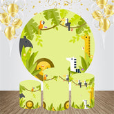 Tiere Frühling Grün Runden Bakcdrop Bausatz Für Geburtstag