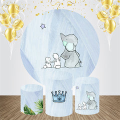 Blau Elefant Kaninchen Runden Baby Dusche Hintergrund Bausatz