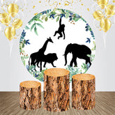 Safari Schatten Grün Blatt Geburtstag Party Hintergrund Bausatz