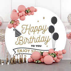 Genießen Dein Tag Schwarz Ballon Runden Geburtstag Hintergrund
