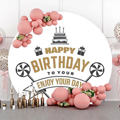 Schwarz Kuchen Süßigkeiten Geschenk Einfach Runden Geburtstag Hintergrund