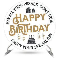 Golden Briefe Schleife Einfach Runden Geburtstag Hintergrund