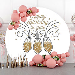Golden Sekt Einfach Runden Geburtstag Hintergrund