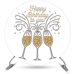 Golden Sekt Einfach Runden Geburtstag Hintergrund