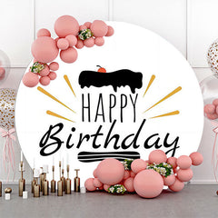 Kuchen Kirsche Weiß Einfach Runden Geburtstag Hintergrund