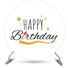 Golden Sterne Weiß Einfach Runden Geburtstag Hintergrund